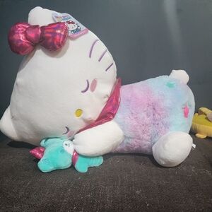 Sleeping Hello Kitty New Plush with Pink Bow and Pastel Body